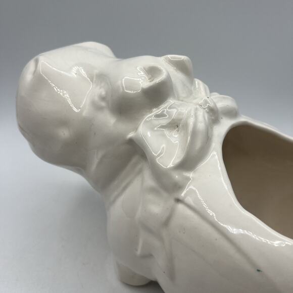 Large Vintage White Hippo Planter 70s Whittier Potteries 122 Los Angelos CA 1975 - Picture 3 of 9